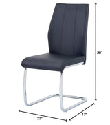 Upholstered Contemporary Faux Leather Side Chairs Black - side view