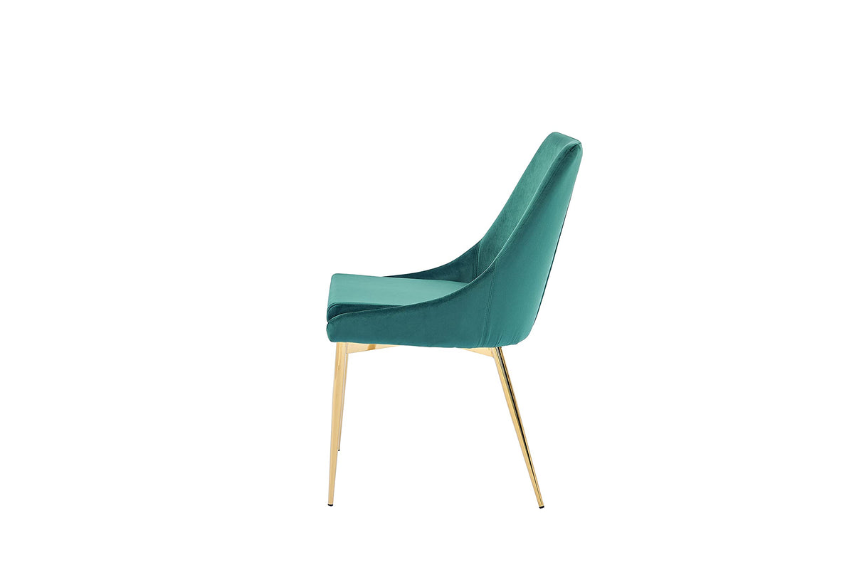 Treina Mid-Century Modern White Laquered 5 Pcs Round Dining Set in Green - back view