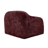 Vander Boneless Barrel Accent Chair in Red Wine Faux Fur – view 6