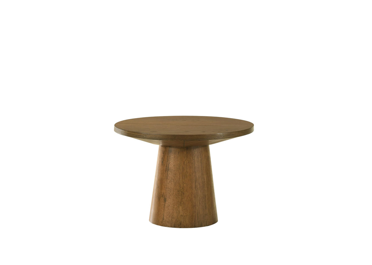 Terra 22" Round Pedestal End Table in Walnut