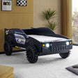 Speed Jump Twin Off-Road Car Bed with LED Headlights - Novelty Kids Bed in High Gloss Black