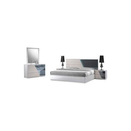 Manchester 5-Piece Wood California King Bedroom Set in Zebra/White