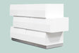 Spain 52" Modern 2-Piece Bedroom Dresser & Mirror Set, Built-In Side Pulls & Silver Base - front view