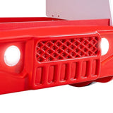 Firestall Twin Fire Truck Bed - Novelty Kids Race Car Bed in High Gloss Red