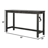 Cooper 60" Bar Height Pub Table in Black Charcoal - side view