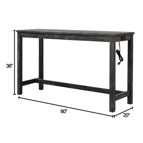 Cooper 60" Bar Height Pub Table in Black Charcoal - side view