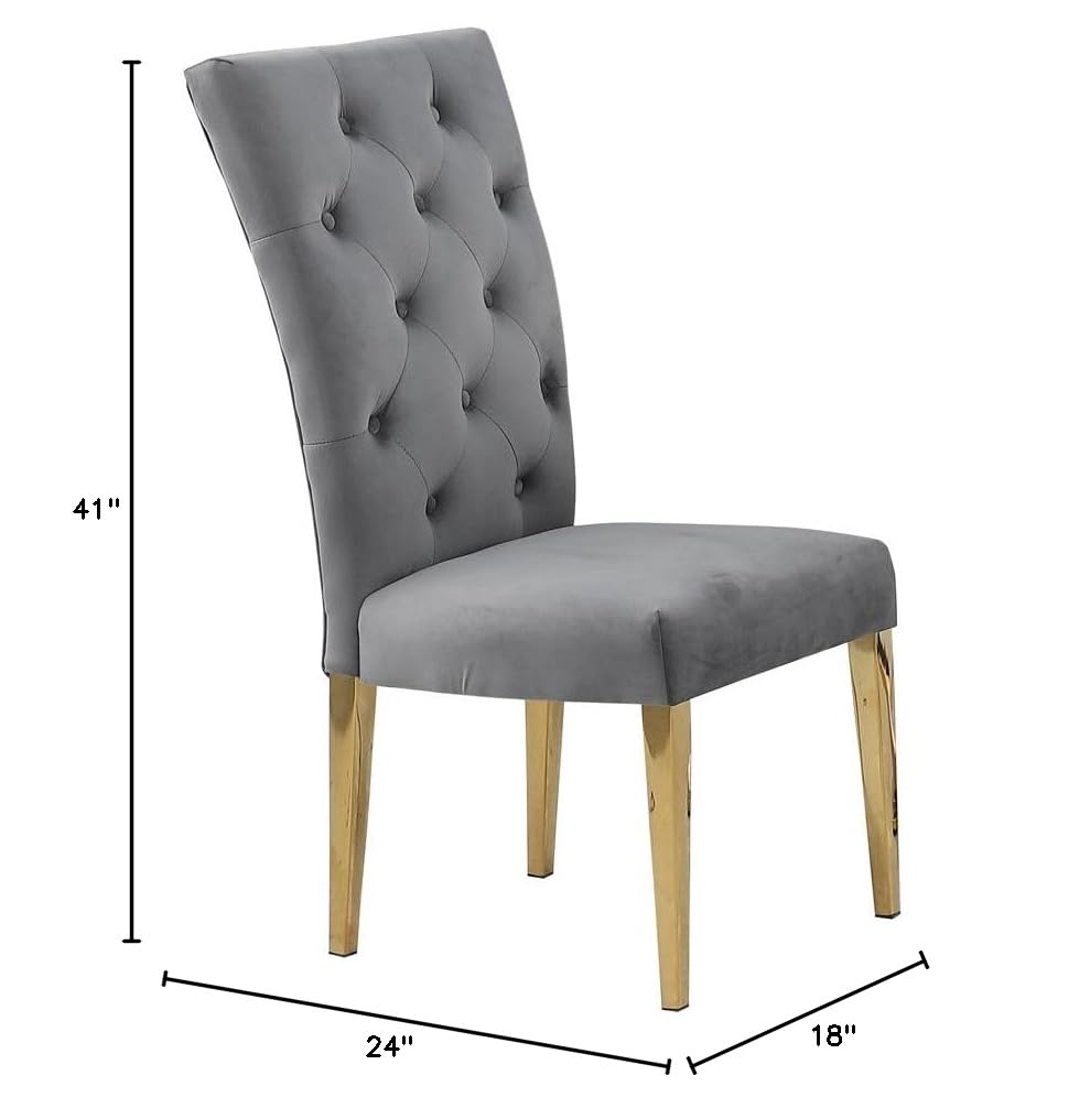 Lexington Modern Velvet Upholstered Dining Side Chairs - side view