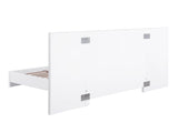 Trevello Modern Lacquered High Gloss Queen Bed Frame, Expansive Headboard with Optional Connected… - angle view