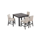Helena 6 Pcs DIning Set with Bench in Antique Grey