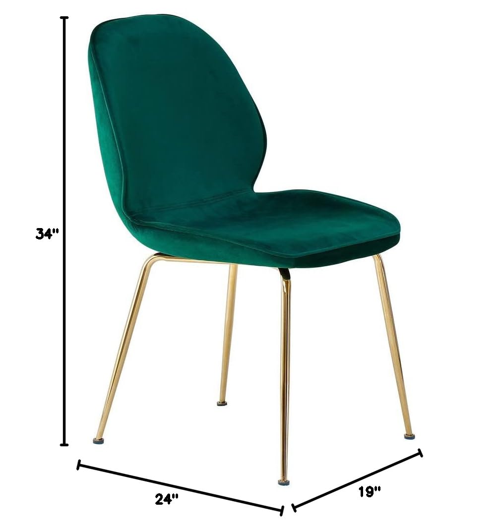 Tara Velvet Dining Chairs with Gold Plated Legs - front view
