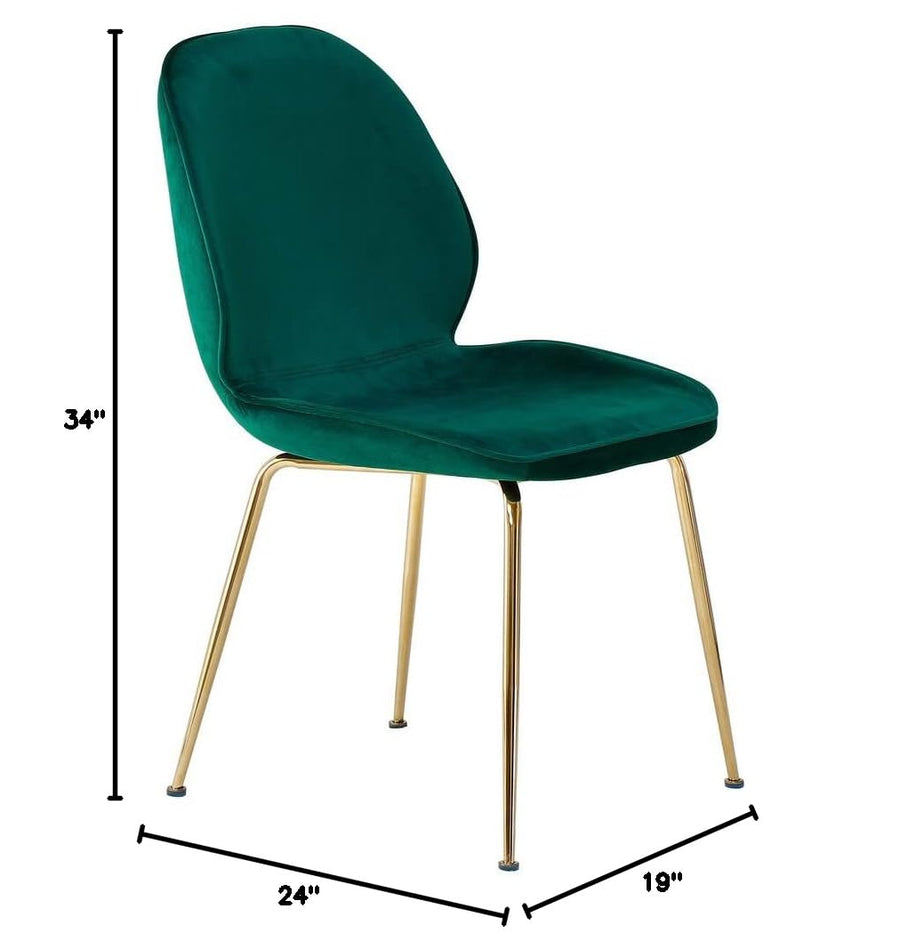 Tara Velvet Dining Chairs with Gold Plated Legs - Set of 2 in Grey
