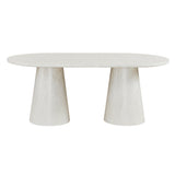 Vyn 78" Modern Oval Dining Table Concrete Tavertine Finish - angle view