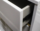 Havana 5-Piece Modern Bedroom Set with Bed, Eastern King, 6-Drawer Dresser in White - detail view