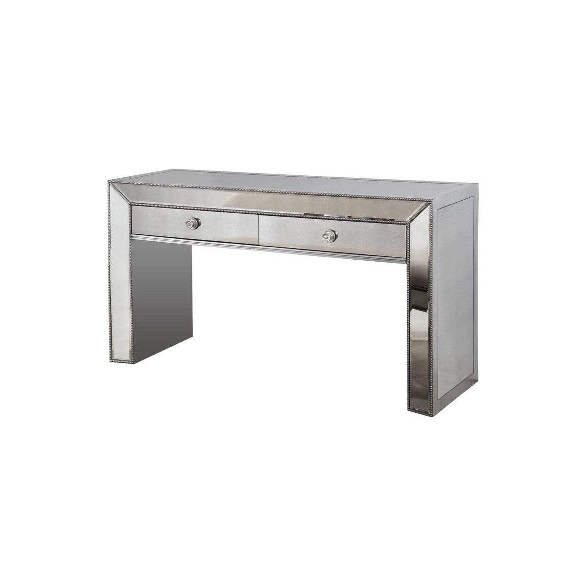 Jameson Mirrored Console Table, Console Table with Silver/Mirrored Inlays