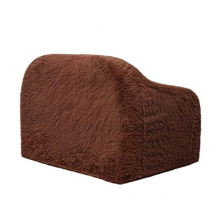 Vander Boneless Barrel Accent Chair in Cedar Brown Faux Fur – view 2