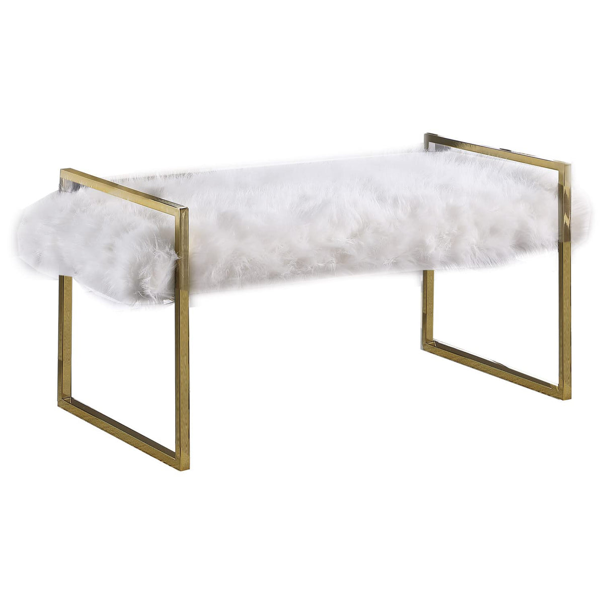 Fur Bench in White