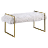 Fur Bench in White