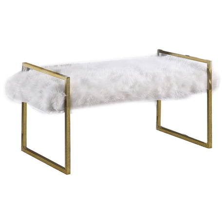 Fur Bench in White