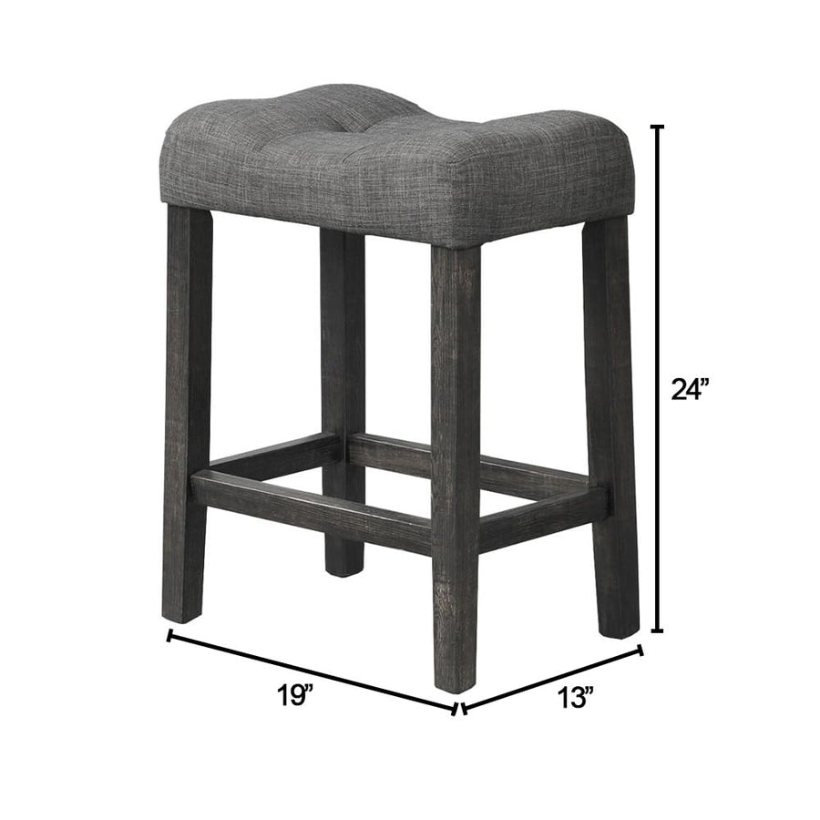 Cooper Backless Modern Counter Height Stools - Set of 2 in Black Charcoal