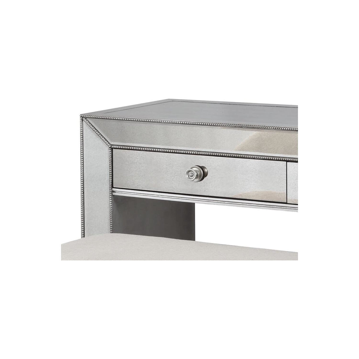 Jameson Mirrored Console Table, Console Table with Silver/Mirrored Inlays - front view