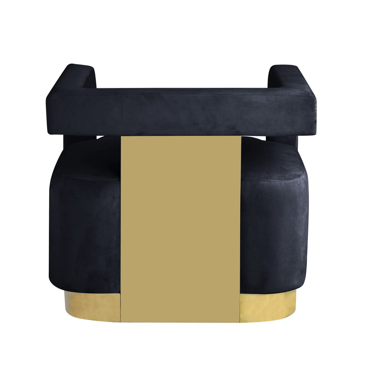 Hayes Tufted Modern Glam Velvet Accent Chair in Black - angle view