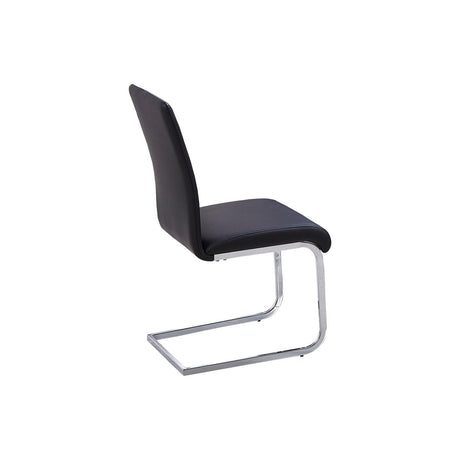 Mirage 5 Pcs Glass Top Modern Dining Set in Black - detail view