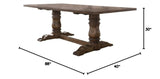 Transitional Wood Dining Table Only Only in Antique Natural Oak - side view