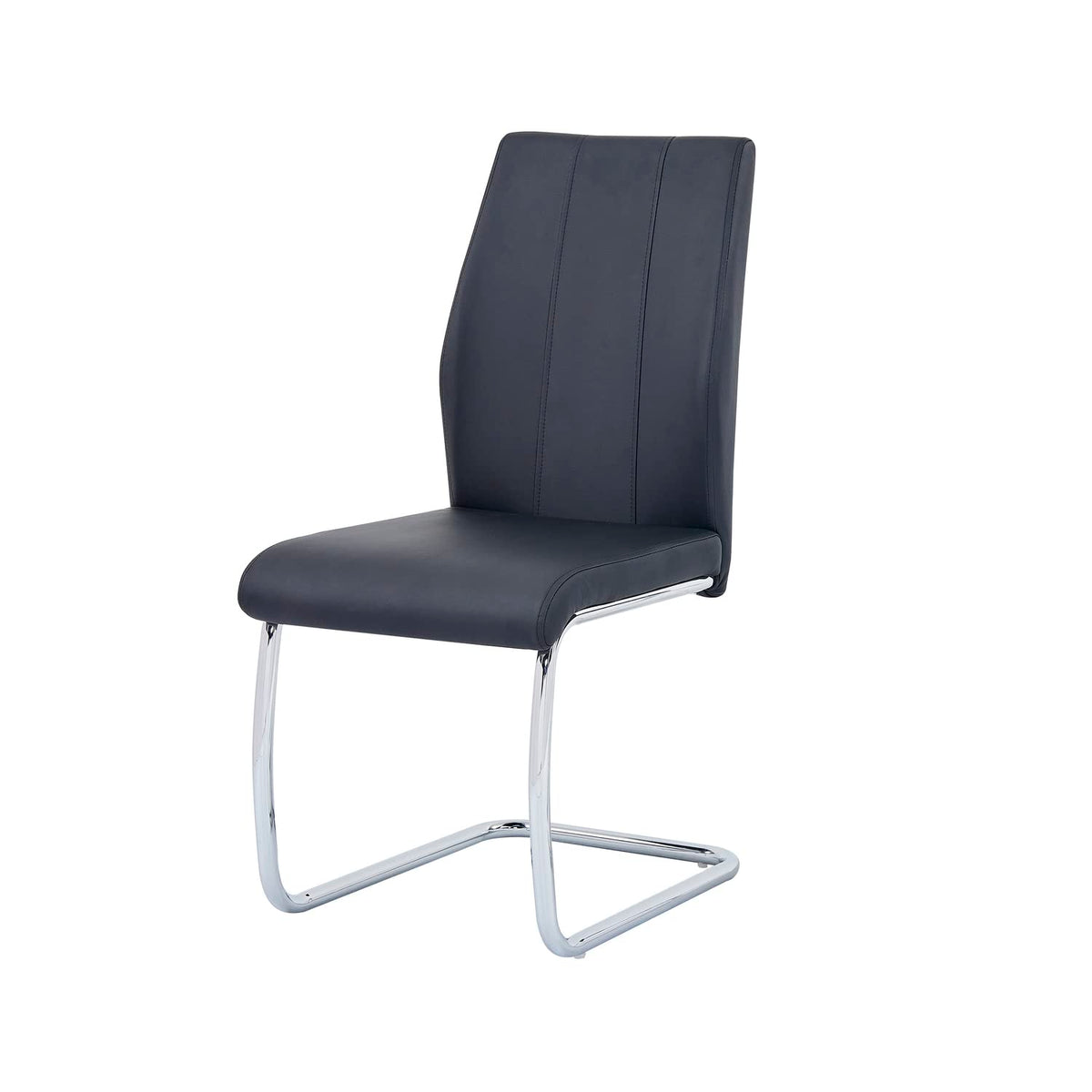 Upholstered Contemporary Faux Leather Side Chairs Black