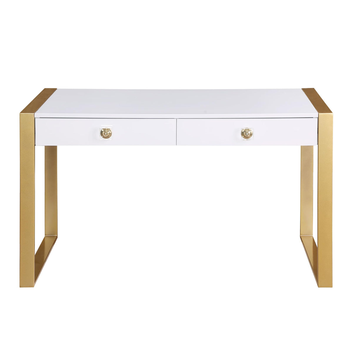Tillie 2 Drawer Computer Desk in Gold - detail view