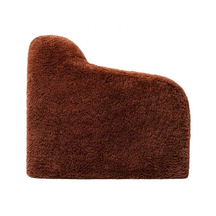 Vander Boneless Barrel Accent Chair in Cedar Brown Faux Fur – view 9