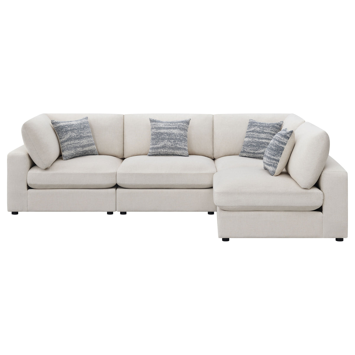 Serene Modular Sectional Sofa - Linen-Blend Beige with Feather-Blend Cushions, 4 to 6-Piece Layouts – view 9