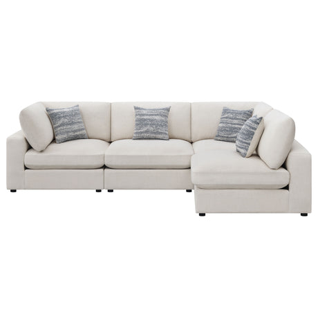 Serene Modular Sectional Sofa - Linen-Blend Beige with Feather-Blend Cushions, 4 to 6-Piece Layouts – view 9