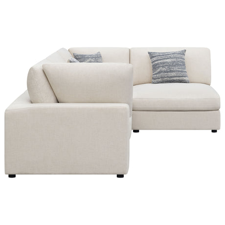 Serene Modular Sectional Sofa - Linen-Blend Beige with Feather-Blend Cushions, 4 to 6-Piece Layouts – view 11