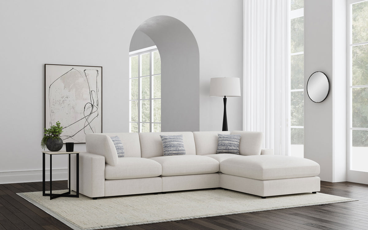 Serene Modular Sectional Sofa - 4pcs- 2 Corners + Armless Chair + Ottoman (120" x 82")