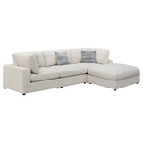 Serene Modular Sectional Sofa - Linen-Blend Beige with Feather-Blend Cushions, 4 to 6-Piece Layouts