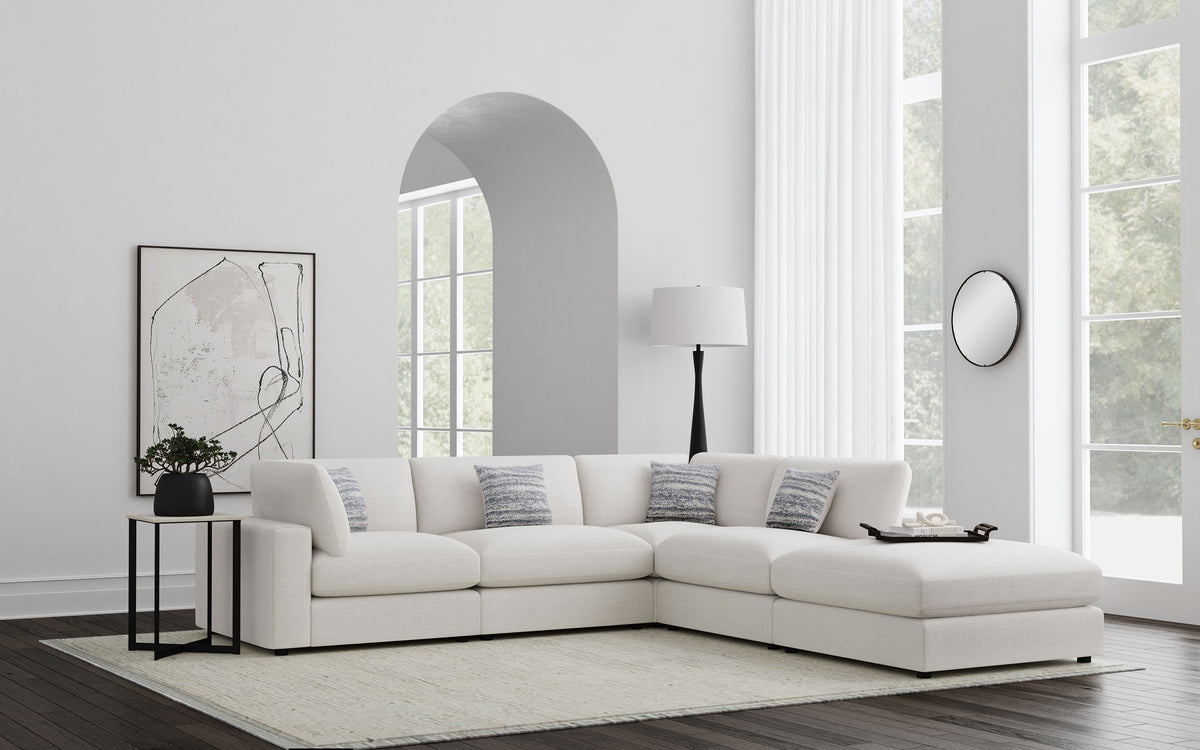 Serene Modular Sectional Sofa - 5pcs- 2 Corners + 2 Armless Chairs + Ottoman (120" x 120")