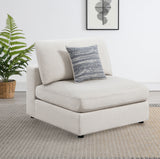 Serene Modular Sectional Sofa - Linen-Blend Beige with Feather-Blend Cushions, 4 to 6-Piece Layouts - lifestyle