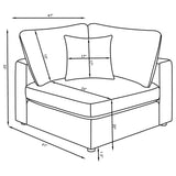 Serene Modular Sectional Sofa, Armless Chair & Ottoman - Charcoal Linen-Blend with Feather-Blend Cushions – view 19