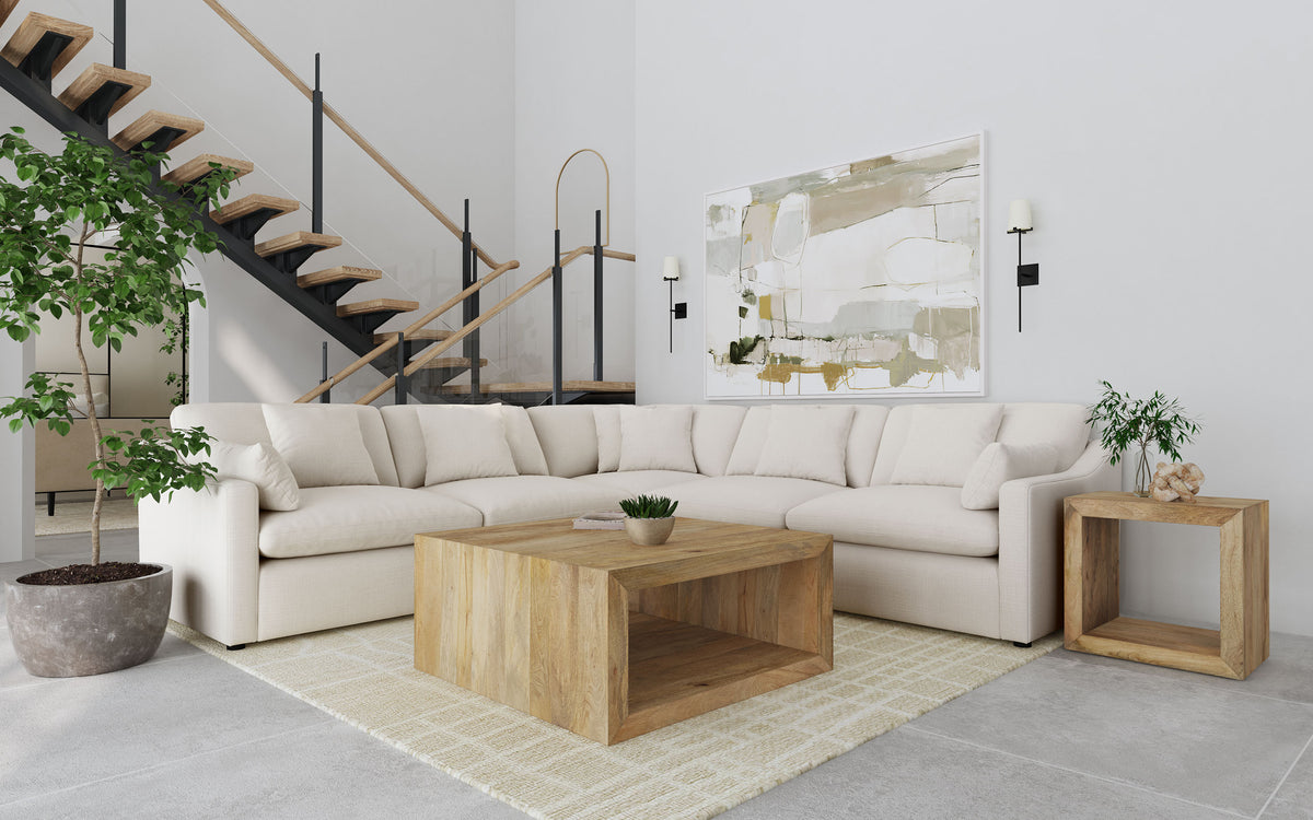 Hobson Modular Sectional Sofa - 5pcs- 2 Armless Chairs + Corner + LAF & RAF Chairs