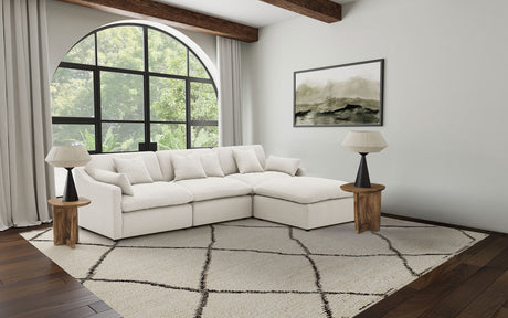 Hobson Modular Sectional Sofa - 4pcs- Armless Chair + LAF & RAF Chairs + Ottoman