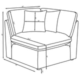 Hobson Modular Sectional Sofa - Ivory Performance Fabric with Reversible Cushions, 4 to 6 Pieces – view 20