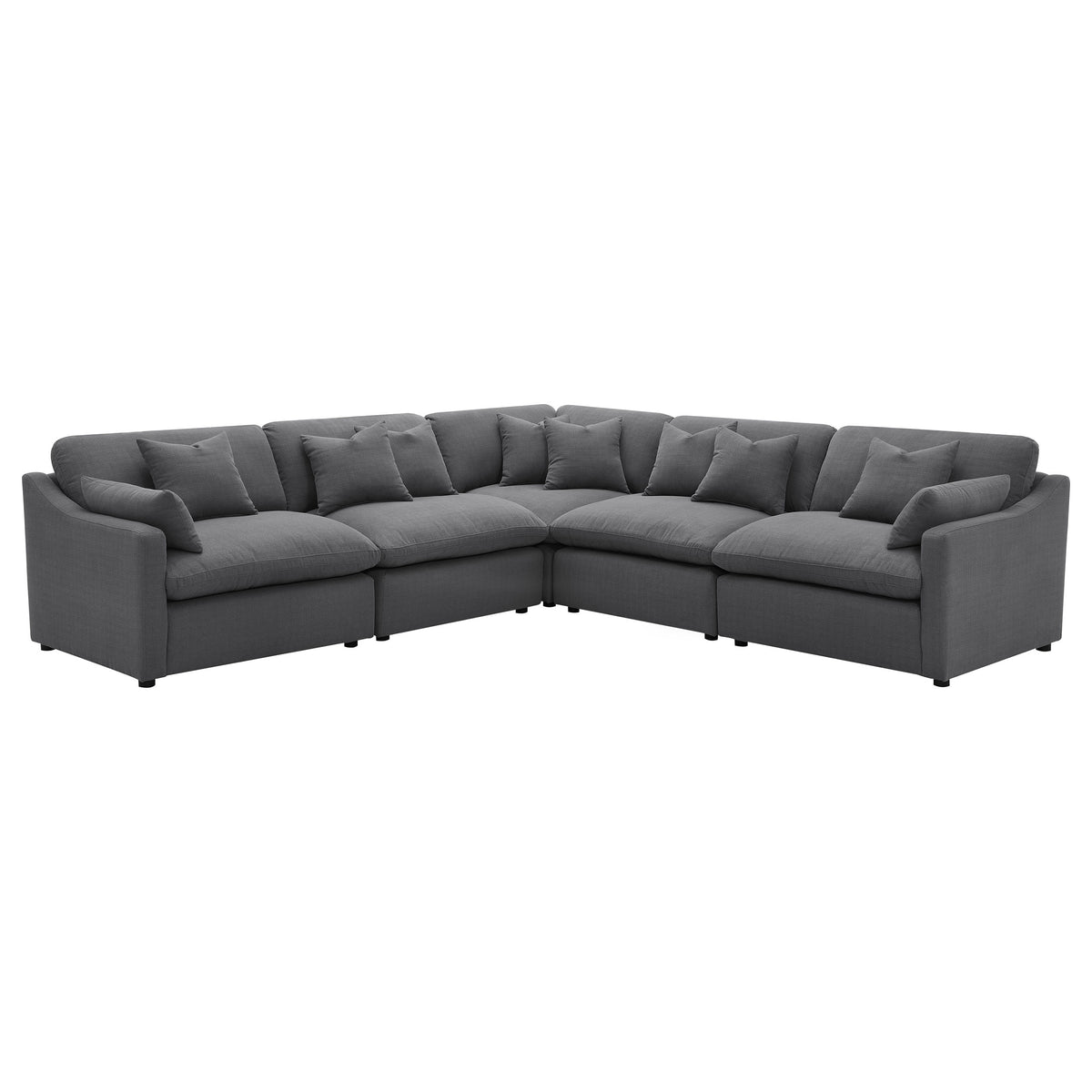 Hobson Modular Sectional Sofa - Charcoal Performance Fabric with Reversible Cushions, 4, 5 & 6-Piece Sets – view 16