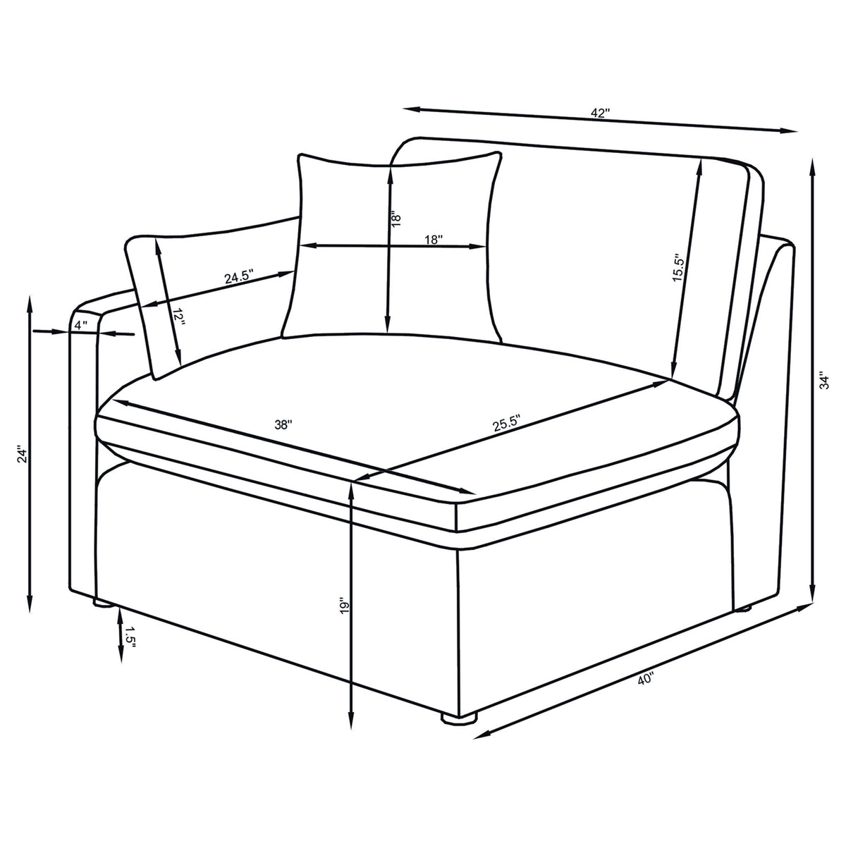 Hobson Modular Sectional Sofa - Charcoal Performance Fabric with Reversible Cushions, 4, 5 & 6-Piece Sets – view 13