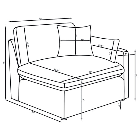 Hobson Modular Sectional Sofa - Charcoal Performance Fabric with Reversible Cushions, 4, 5 & 6-Piece Sets – view 14