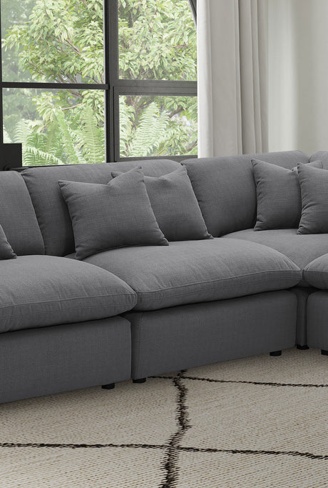 Hobson Modular Sectional Sofa - Charcoal Performance Fabric with Reversible Cushions, 4, 5 & 6-Piece Sets - lifestyle
