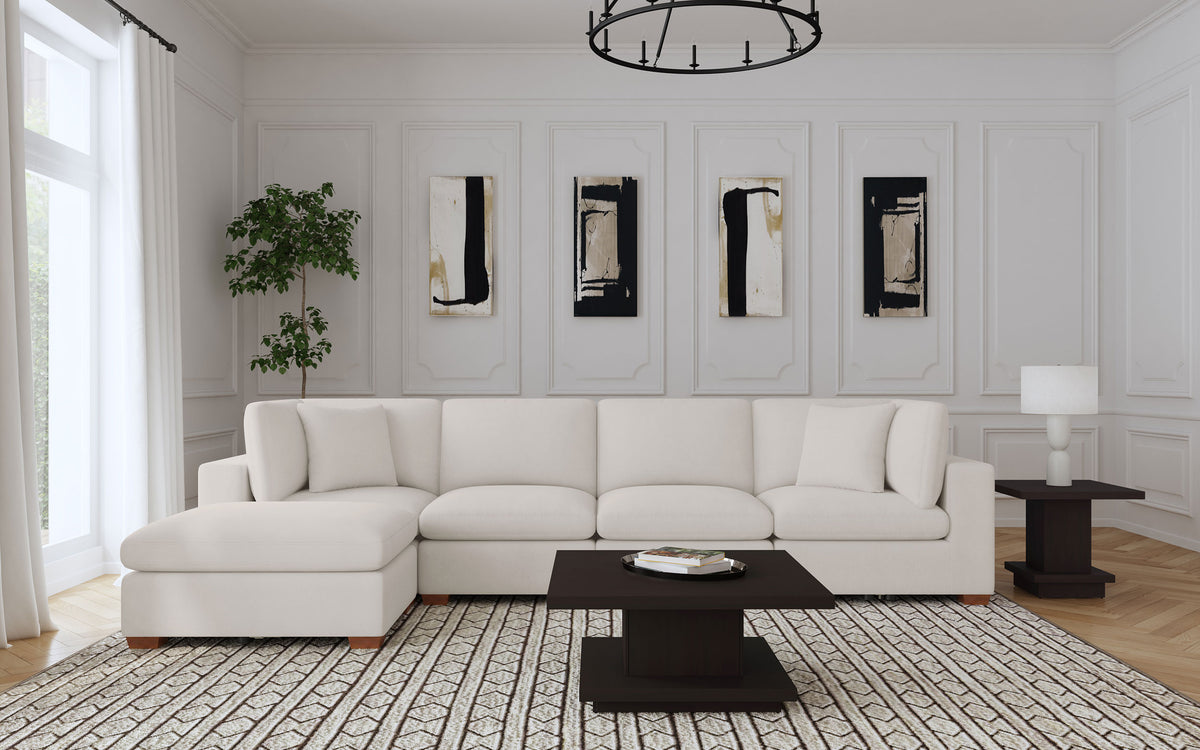 Lakeview Modular Sectional Sofa - 5pcs- 2 Armless Chairs + 2 Corners + Ottoman