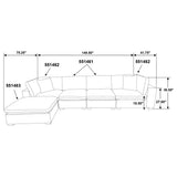 Lakeview Modular Sectional Sofa - Ivory Chenille with Wide Track Arms, 5 & 6-Piece Configurations, Armless Chair & Ottoman – view 20