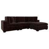 Lakeview Modular Sectional Sofa, Armless Chair & Ottoman - Dark Chocolate Chenille with Reversible Cushions – view 7