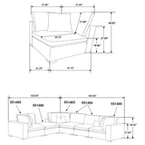 Lakeview Modular Sectional Sofa, Armless Chair & Ottoman - Dark Chocolate Chenille with Reversible Cushions – view 14