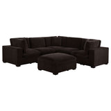 Lakeview Modular Sectional Sofa, Armless Chair & Ottoman - Dark Chocolate Chenille with Reversible Cushions – view 19